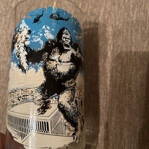 Vintage, limited edition 1976 Coca-Cola glasses featuring King Kong. No damage.